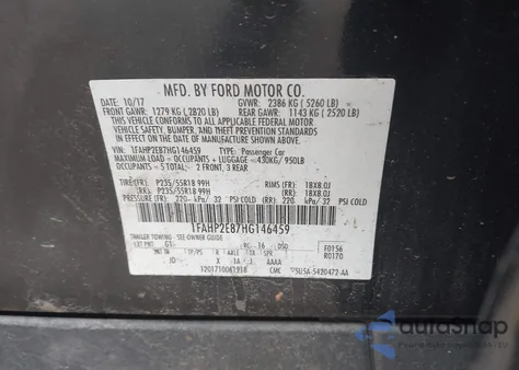 2017 Ford Taurus Sel z USA, uszkodzony, nr VIN 1FAHP2E87HG146459
